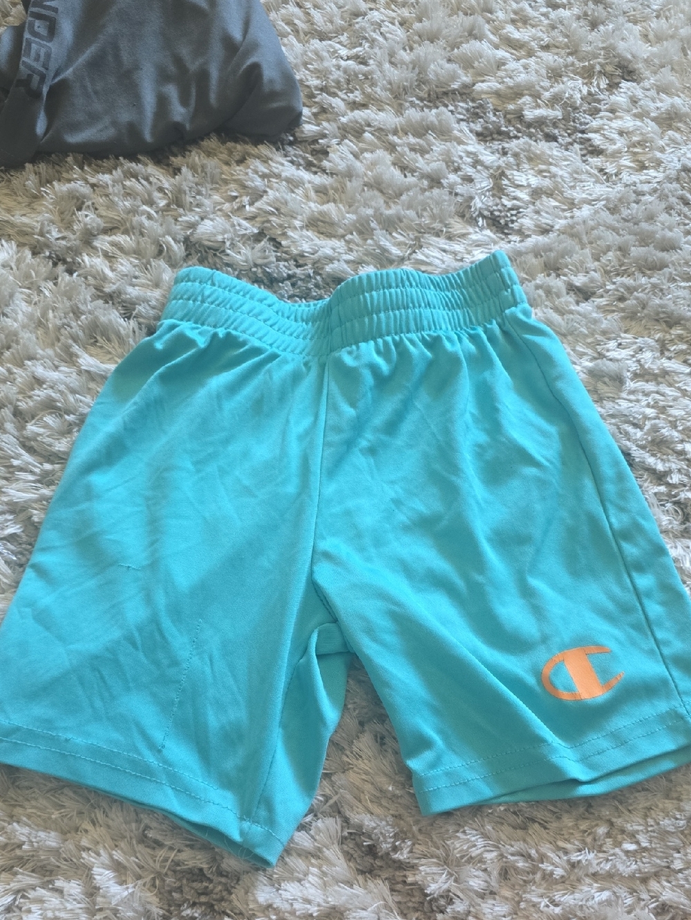 Champion Turquoise Athletic Shorts with Orange Logo